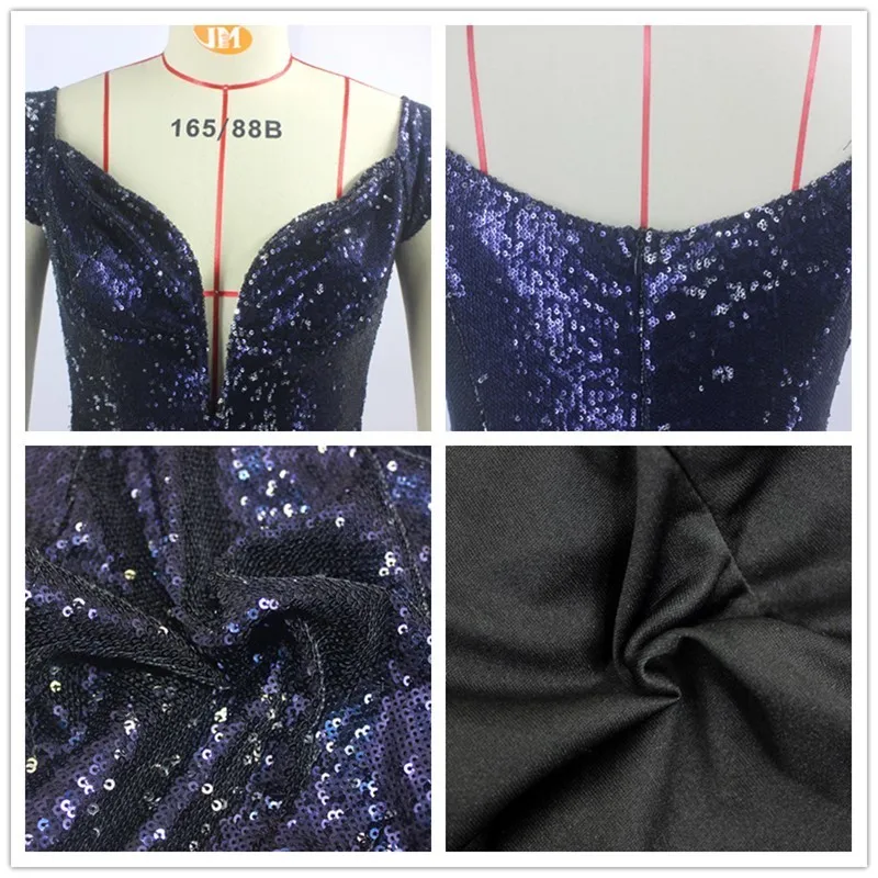 Fuedage Summer Sequined Club Party Dress Women Sparkle Glitter Deep V Neck Dresses Off Shoulder Bodycon Backless Sexy Vestidos | Женская