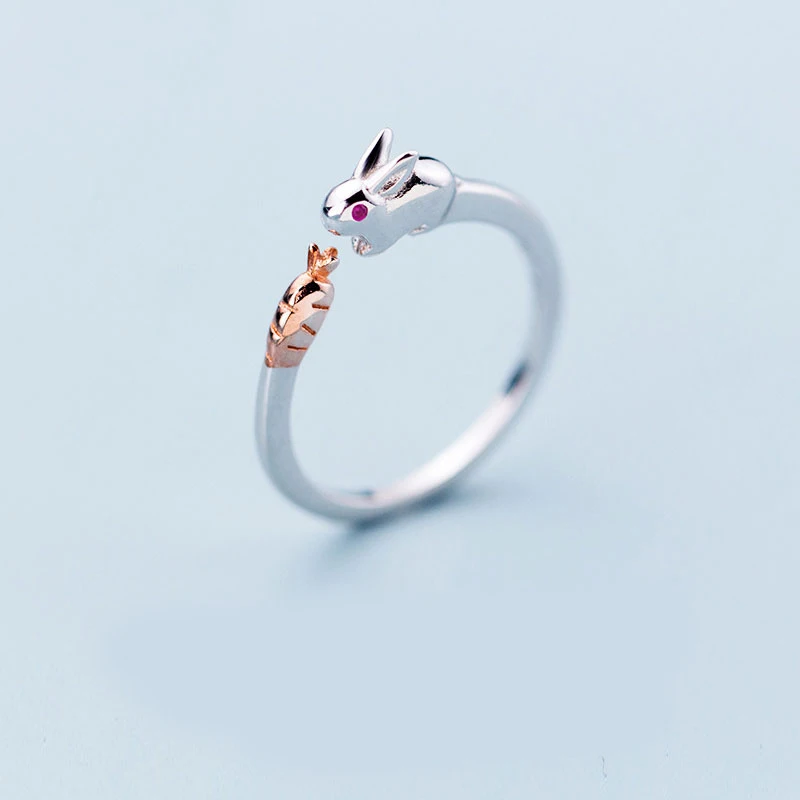 Новые модные серебристого цвета кольца с кроликами для женщин свадебные мужские