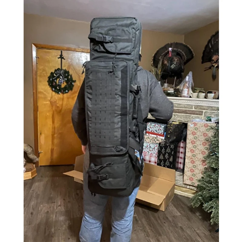 

Tactical Double Long Rifle Gun Case Bag Tactical Rifle Backpack Pistol Soft Firearm Transportation Carbine Case Lockable 46"