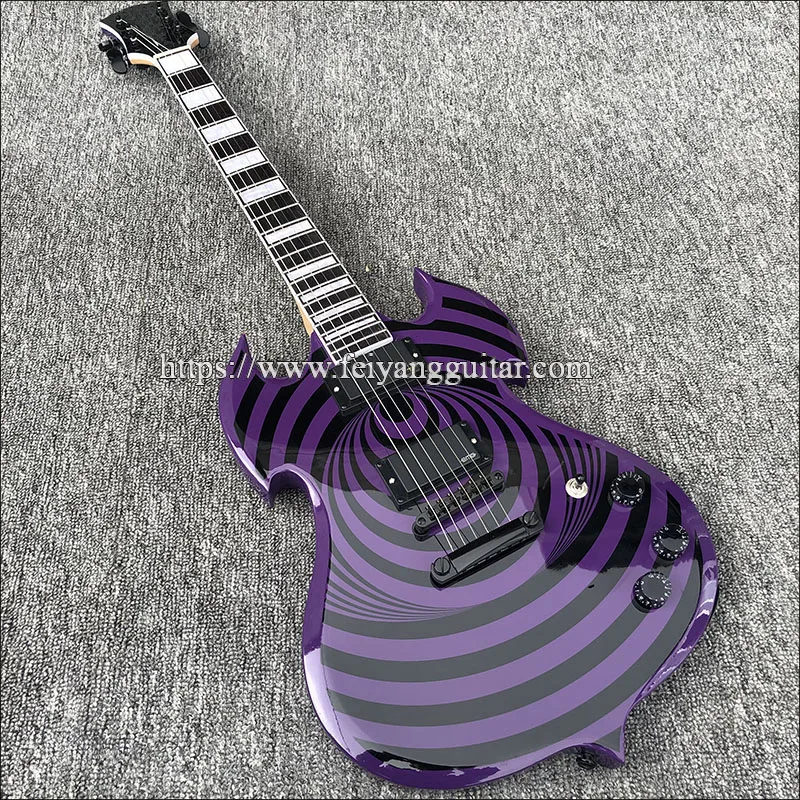 Гитара электрическая фиолетовая краска гриф из розового дерева 2020|Гитары| |