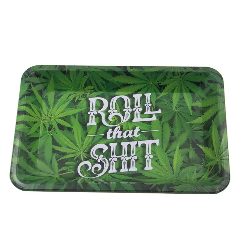 

Roll That Shit Tinplate Metal Rolling Tray HD Pattern Printed Tobacco Cigarette Holder Smoking Accessories