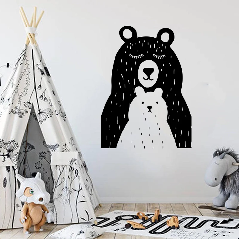 

Large Family Bear Mother Wall Sticker Kids Room Baby Nursery Bear Jungle Animal Forest Wall Decal Bedroom Playroom Vinyl Decor