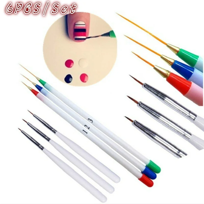 6 шт. кисточки для дизайна ногтей|Кисти ногтей| |