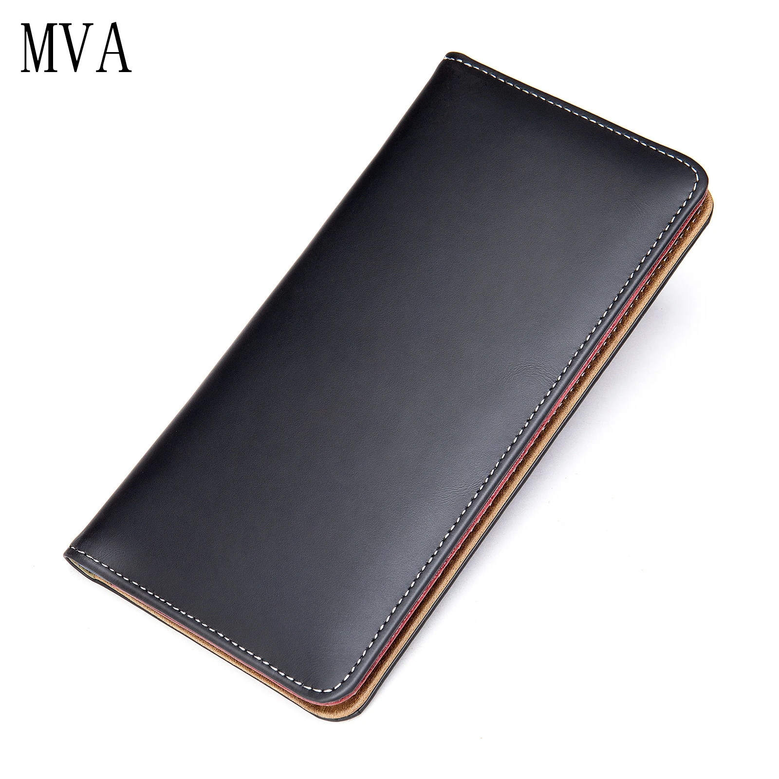 

Men's wallet, new first-layer leather card bag, long business and leisure wallet, US dollar bill photo passport purses