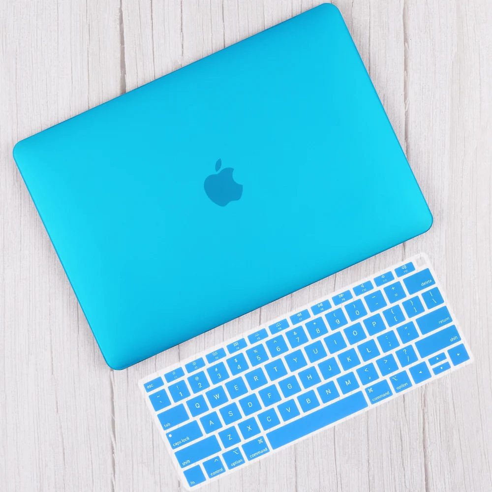 Sky Blue Матовый и Кристальный жесткий чехол с клавиатурой для Macbook Pro 13 TouchBar A2159 Air 13 A1932 retina 11 12 13 15" - Цвет: Sky Blue