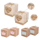 1020 шт. коробка из крафт-бумаги для конфет маленькая принцесса принц подарочные коробки для детского душа для дня рождения печенья закусок упаковочные принадлежности