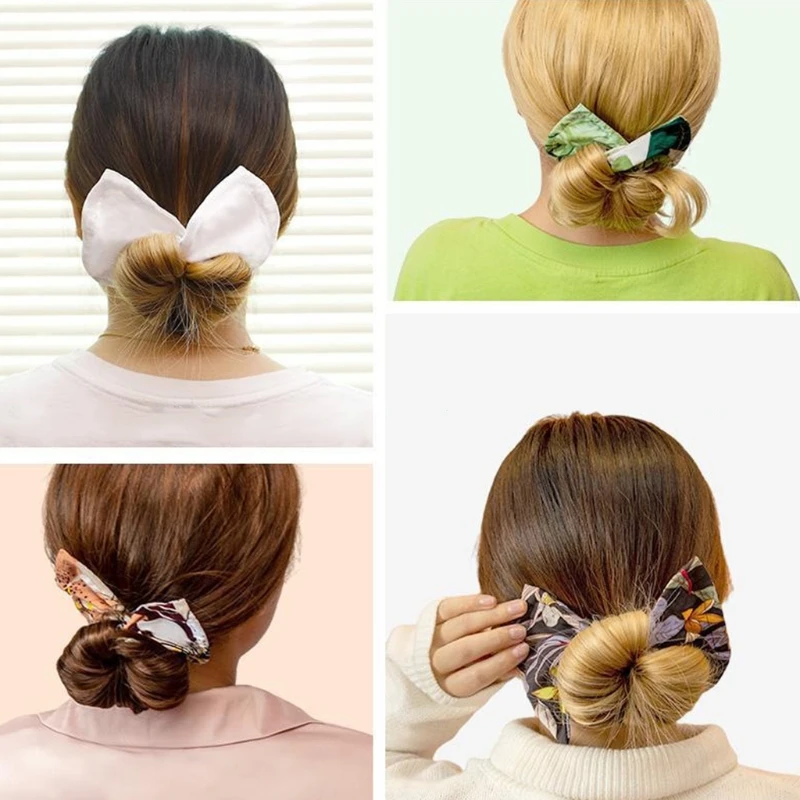 Круг волос резинка для формирования хвостика тепло стильный многоцветная ткань