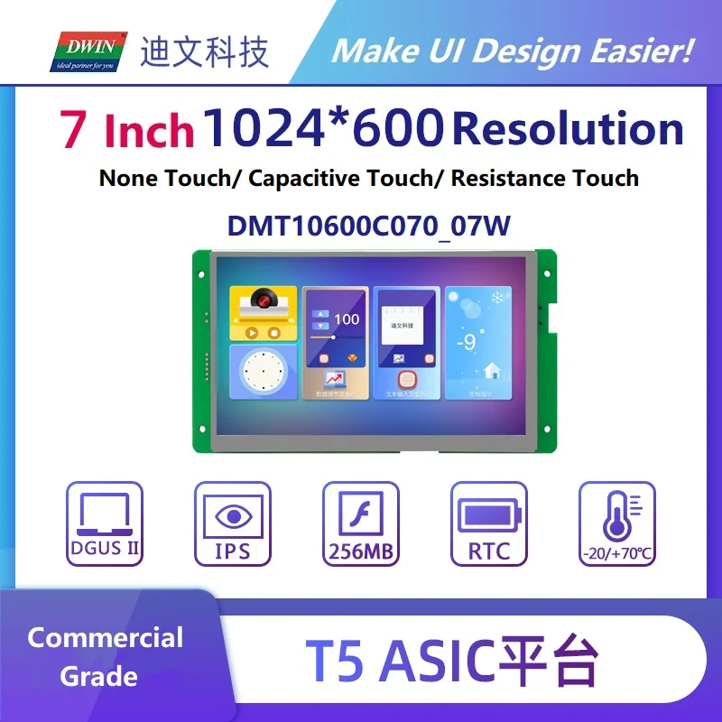 DWIN 7 дюймов серийный ЖК-дисплей Дисплей модуль с программой + сенсорный экран