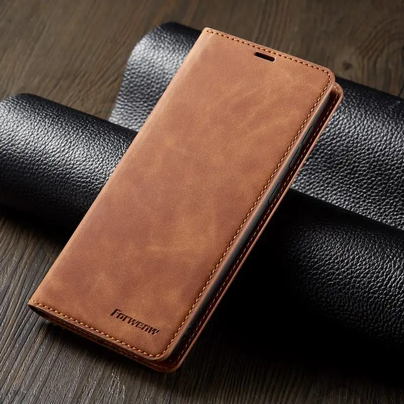 Brown Магнитные Флип-Чехлы для samsung Galaxy A80 чехол простой, матовый роскошный кожаный кошелек телефон Сумки для samsung Galaxy A 80 Coque - Цвет: Brown