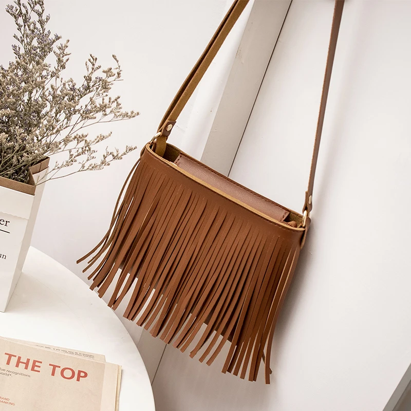 Fashion New Casual Girls Ladies Hot Sales Women's Bags Shoulder Purse New Product Messenger Tassel Mobile Phone Bag