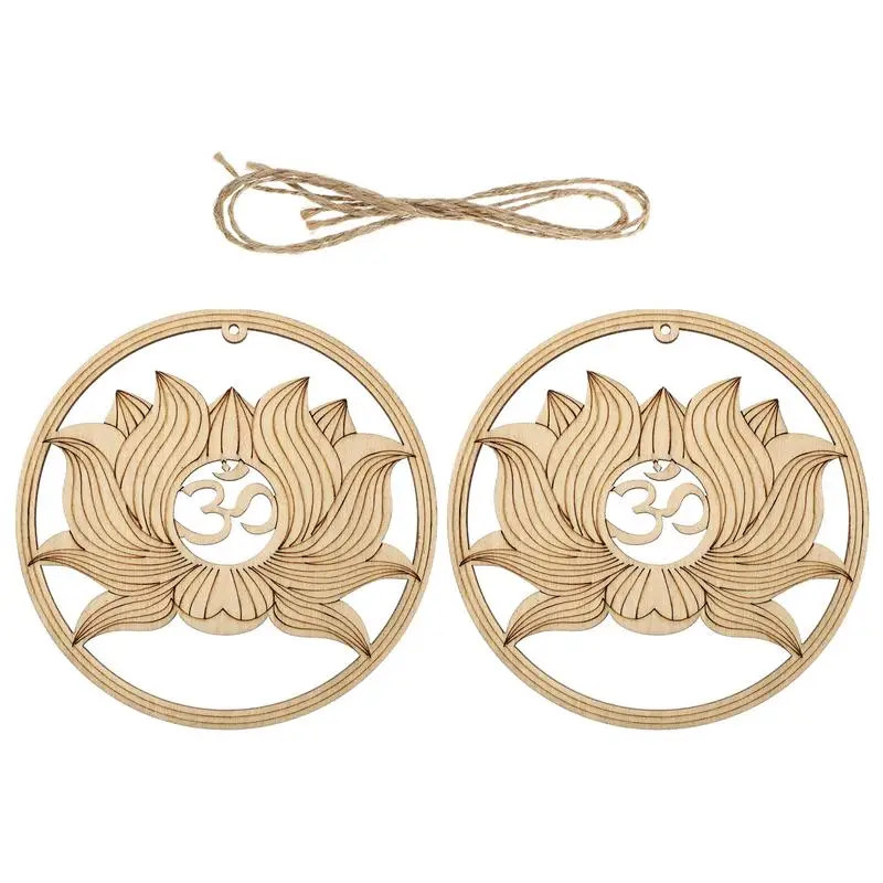 

2Pcs Wooden Crafts Geometric Wall Pendants Meditation Decorations (Wood Color)