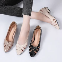 plus size 35 42 summer shoes women flats weave slip on flat shoes cut outs boat shoes ladies pointed toe low heels loafers 2022