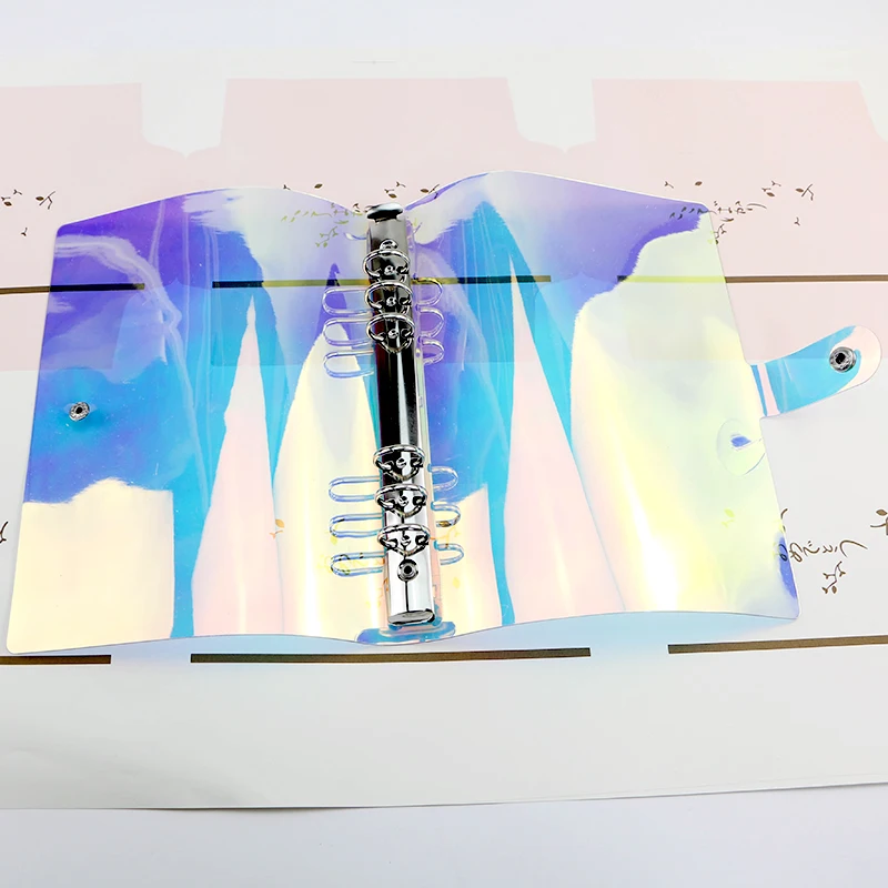 Креативный А5 А6 ПВХ лазерный свободный переплет блокнот файл папка еженедельник