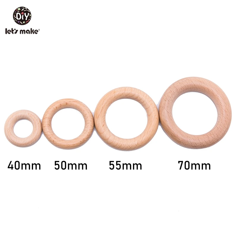 Кольцо детское деревянное из бука 54 мм 50 шт. | Мать и ребенок