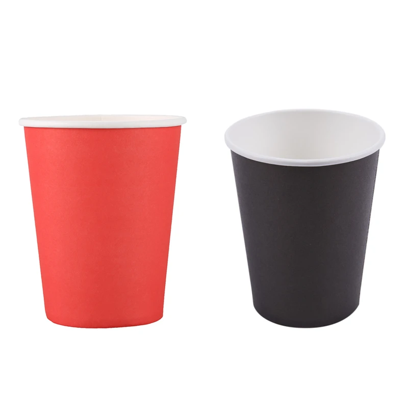 

40 шт. бумажных стаканчиков (9 унций)-простые однотонные стандартные цвета-20 шт. черных и 20 шт. красных