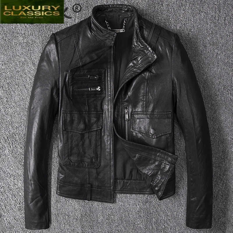 Женская байкерская куртка из натуральной овечьей кожи 100% в Корейском стиле