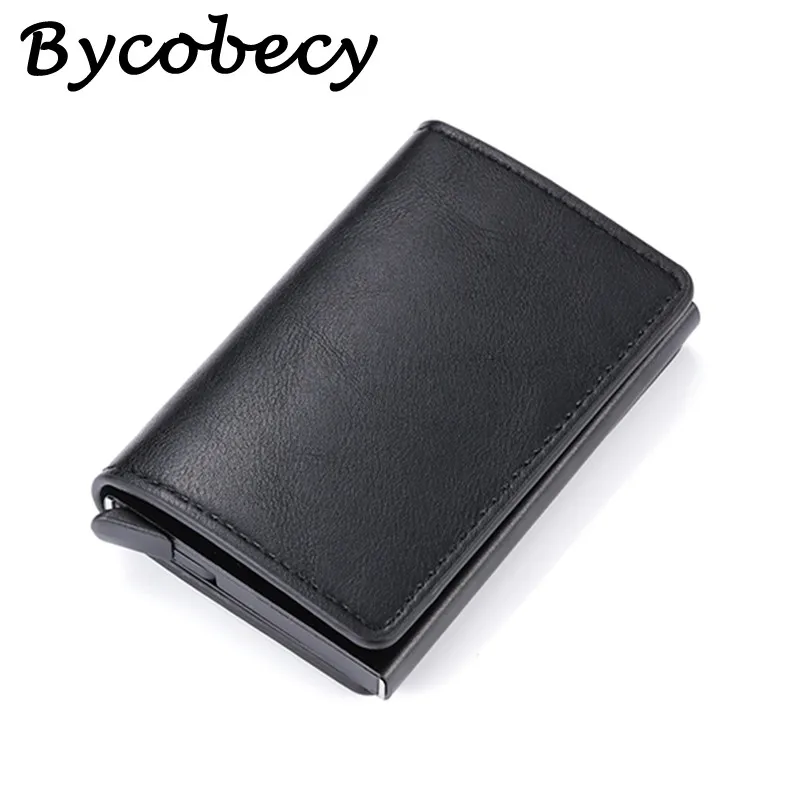 Bycobecy 2019 RFID Кнопка кредитный держатель для карт бизнес мужской кошелек