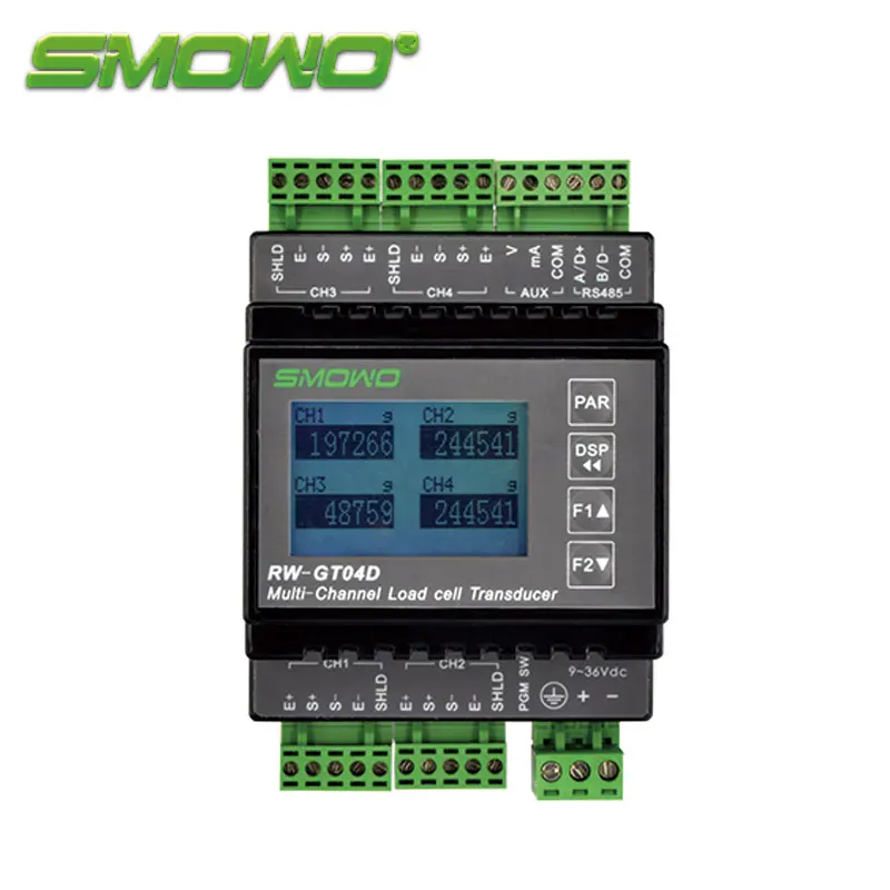 Макс. 4-канальный вход сигнала мВ RS232/RS485 выход Modbus RTU RW-GT04D с дисплеем на din-рейке |