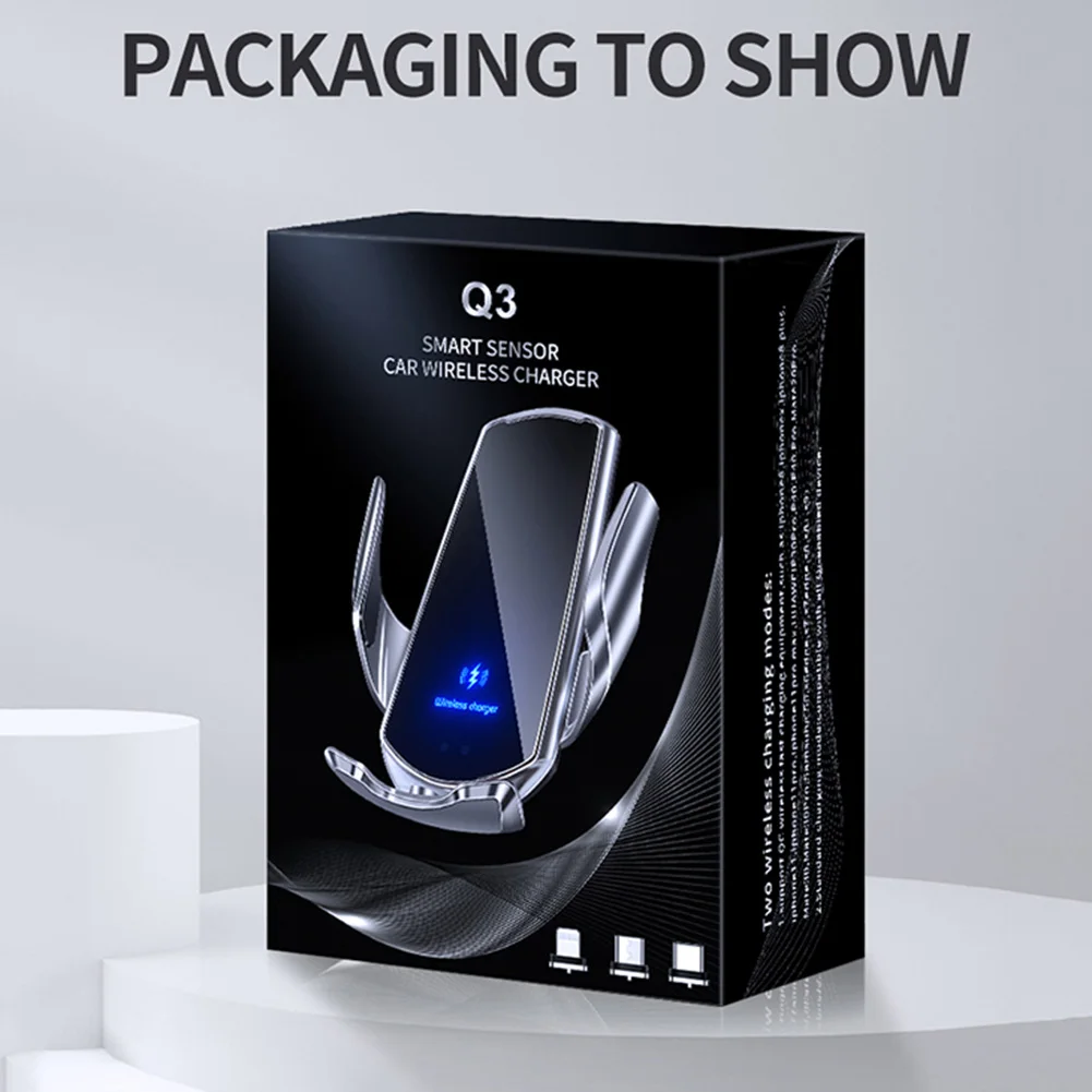 

15W/10W/7.5W/5W Automatic Clamping QI Wireless Car Charger Holder Mount Infrared Sensor Fast Charging For All Cell Phone