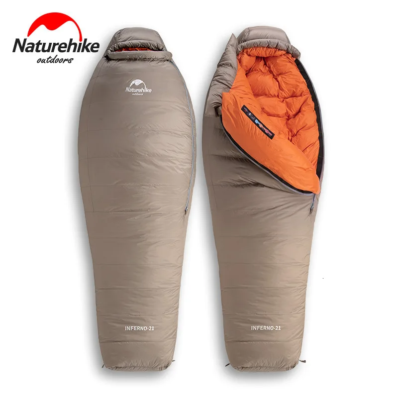 Спальный мешок Naturehike 20D зимний плотный мумия гусиный пух супер теплый 750FP комфорт