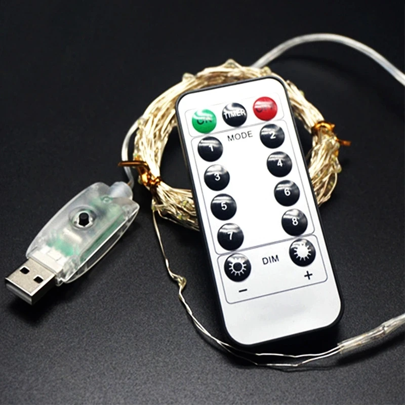 8 режимов освещения 100 светодиосветодиодный питание от USB пульт дистанционного