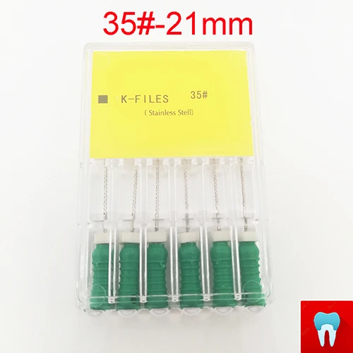 1pack(35-21mm) 8 пачек#8-#40 21 мм стоматологические K файлы корневой канал стоматология Эндодонтические Инструменты Стоматологические Инструменты ручное использование из нержавеющей стали - Цвет: 1pack(35-21mm)