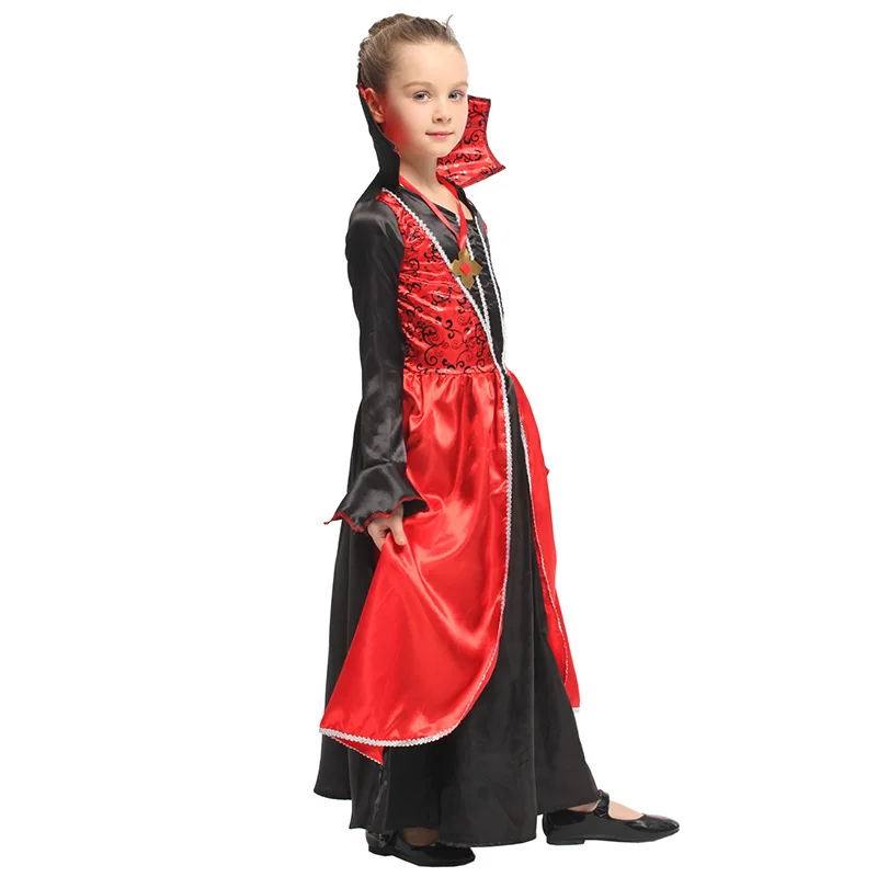 Костюм вампира для девочек на Хэллоуин костюм сцены ведьмы маленькая принцесса