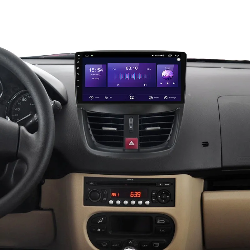 Billig Lüfter Android11 6 + 128G Auto Radio Multimedia Video Player Navigation GPS Für PEUGEOT 207 2006 - 2015 DSP Carplay WIFI RDS