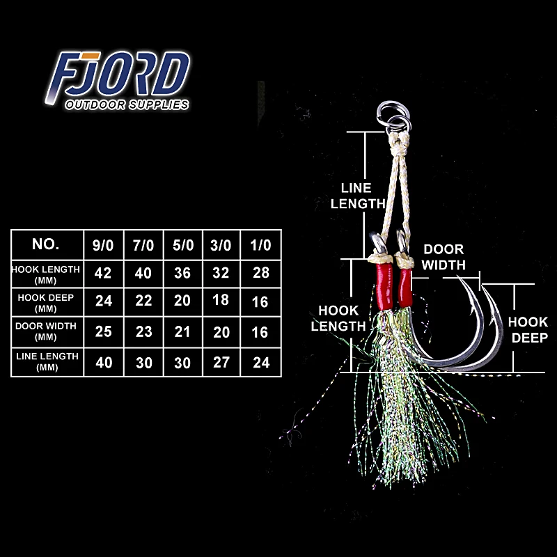 FJORD качество 2 шт./лот рыболовные крючки кевларовая леска связывающий крючок для