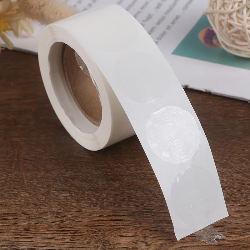 

500pcs Per Roll Round Pvc Clear Sticker Scrapbooking For Package And Evenlope Seal Labels Sticker Office Stationery Sticker