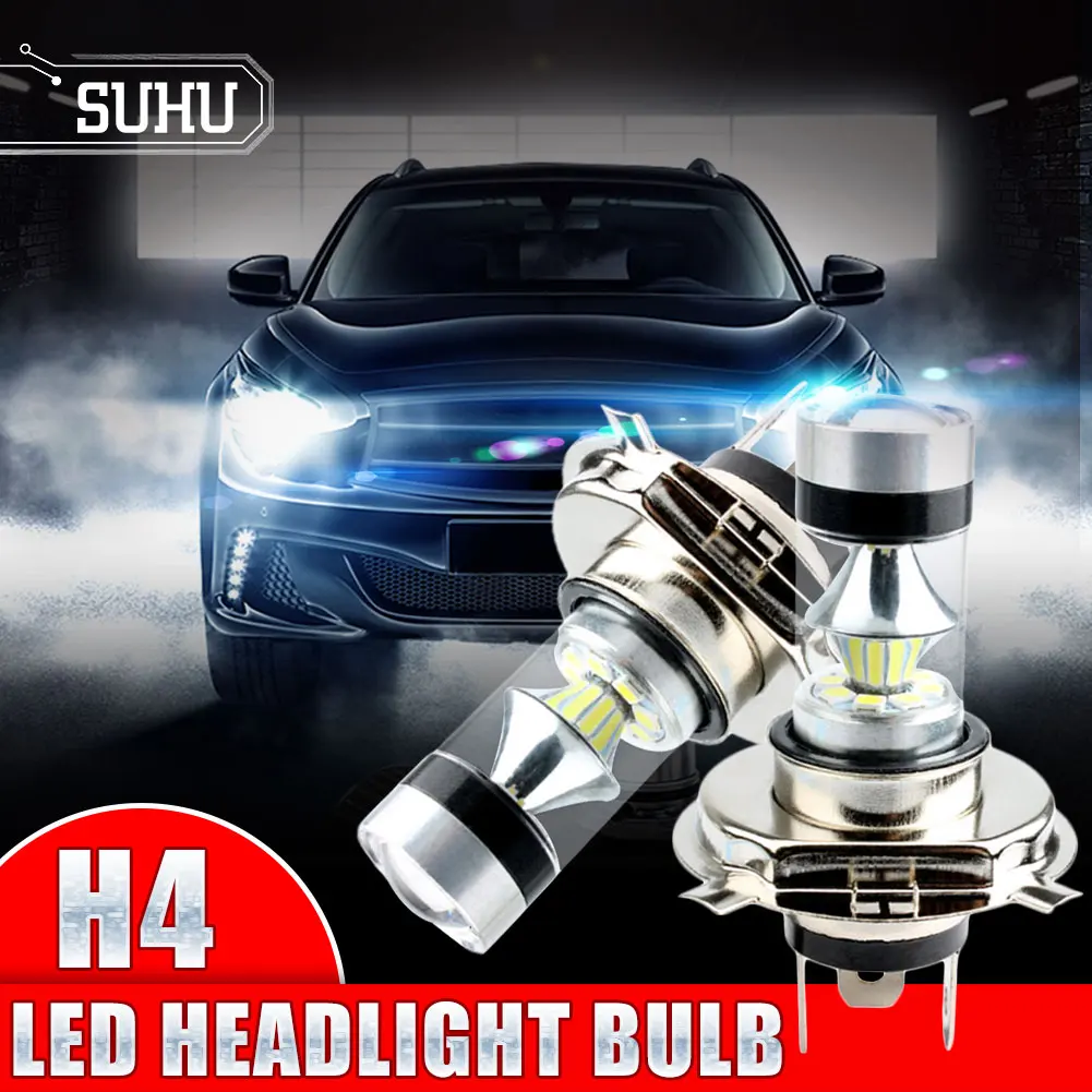 

SUHU 2Pcs H4 100W LED Car Headlight Car Modified Headlight 800LM Fog Light Running Auto Fog Headlamp Bulbs Car Accessories