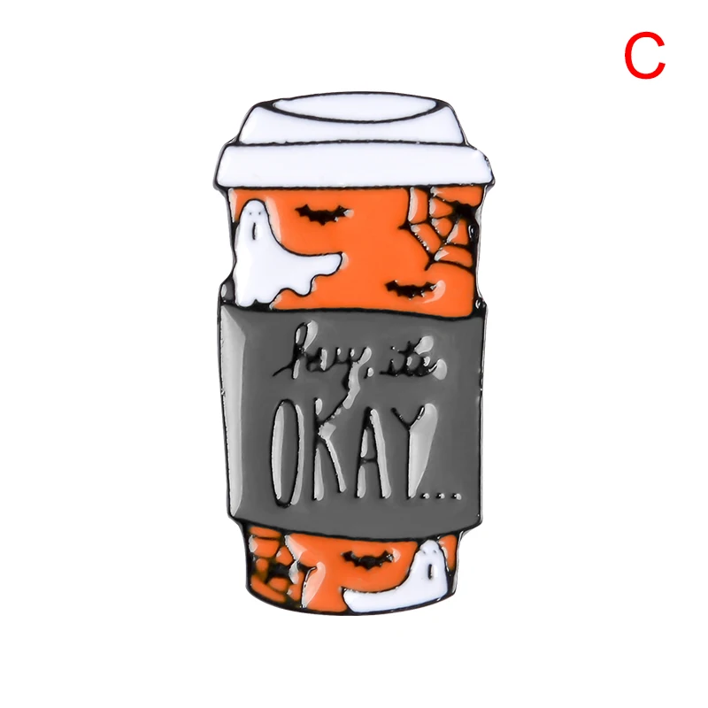 Милая эмалированная брошь на булавке в виде летучих мышей и тыквы стиле