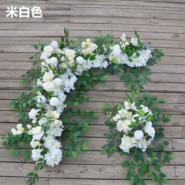 

outdoor country rustic wedding artificial flower wall wedding arch door decor backdrop floral arrangement centerpiece flower row
