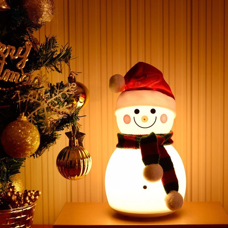 Luz nocturna de Navidad para ni&ntilde;os, luces bonitas de mu&ntilde;eco de nieve para regalos de Navidad, juguetes con luz Led 3D con trompeta, l&aacute;mpara de dibujos animados de Anime-1