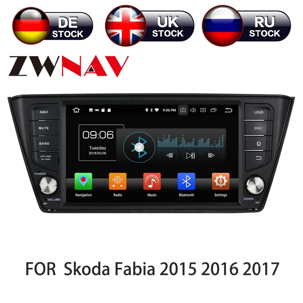 Android 10 4G + 128GB для Skoda Fabia NJ3 2015 2016 2017 2018 IPS экран автомобильный GPS навигатор