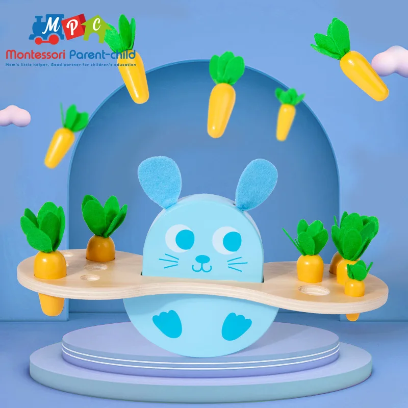 

Rabbit Balance Pulling Carrot Game Young Children Early Education Puzzle Cultivating Logical Thinking Balanced Perception Toys