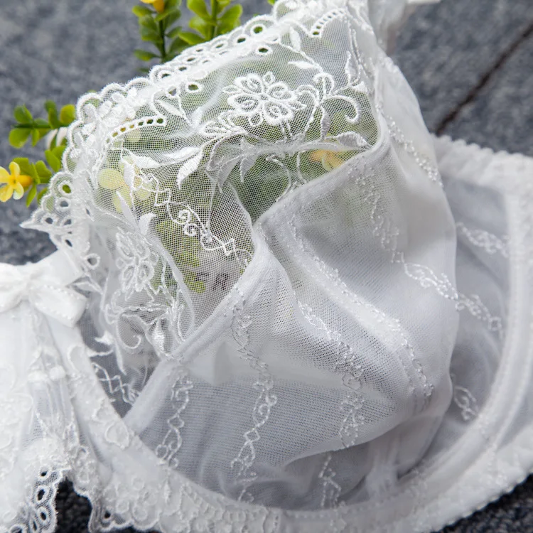 Women's Sheer Lace Full Figure Unlined Minimizer Bra 30 32 34 36 38 40 42 44 E F FF G GG H HH J JJ K