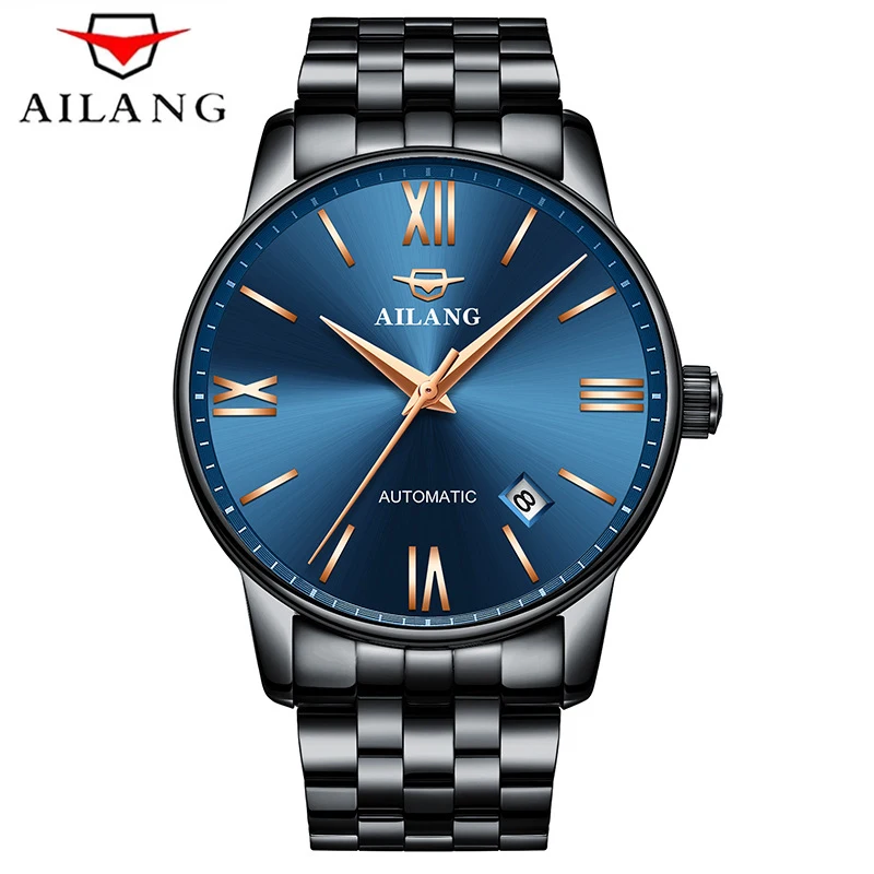 AILANG Fashion Business Mens Watches Top Brand Luxury Waterproof Clock Male Steel Strap Casual Watch Men Sports Wrist Watch 2603