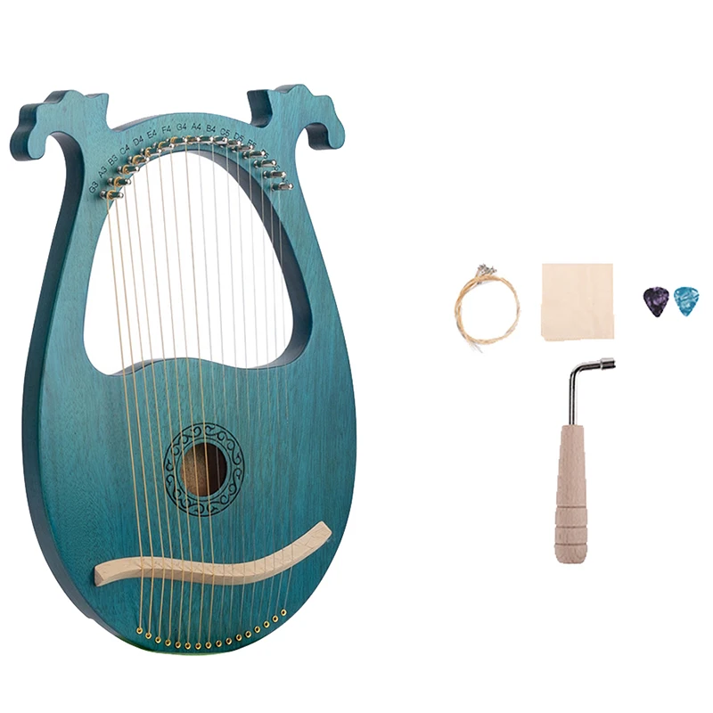 

Lyre Harp, 16 струн из красного дерева, инструмент для тела с настраиваемым гаечным ключом и запасными струнами