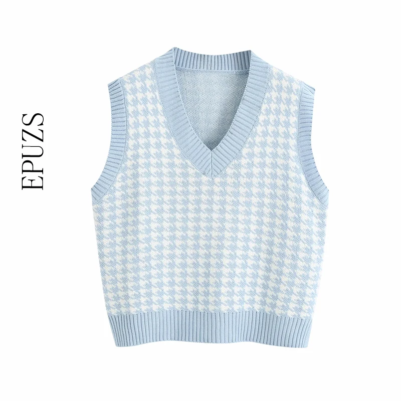 

Fashion sleeveless vest women's casual shirt V-neck knitting winter cute Korean sweater 2020