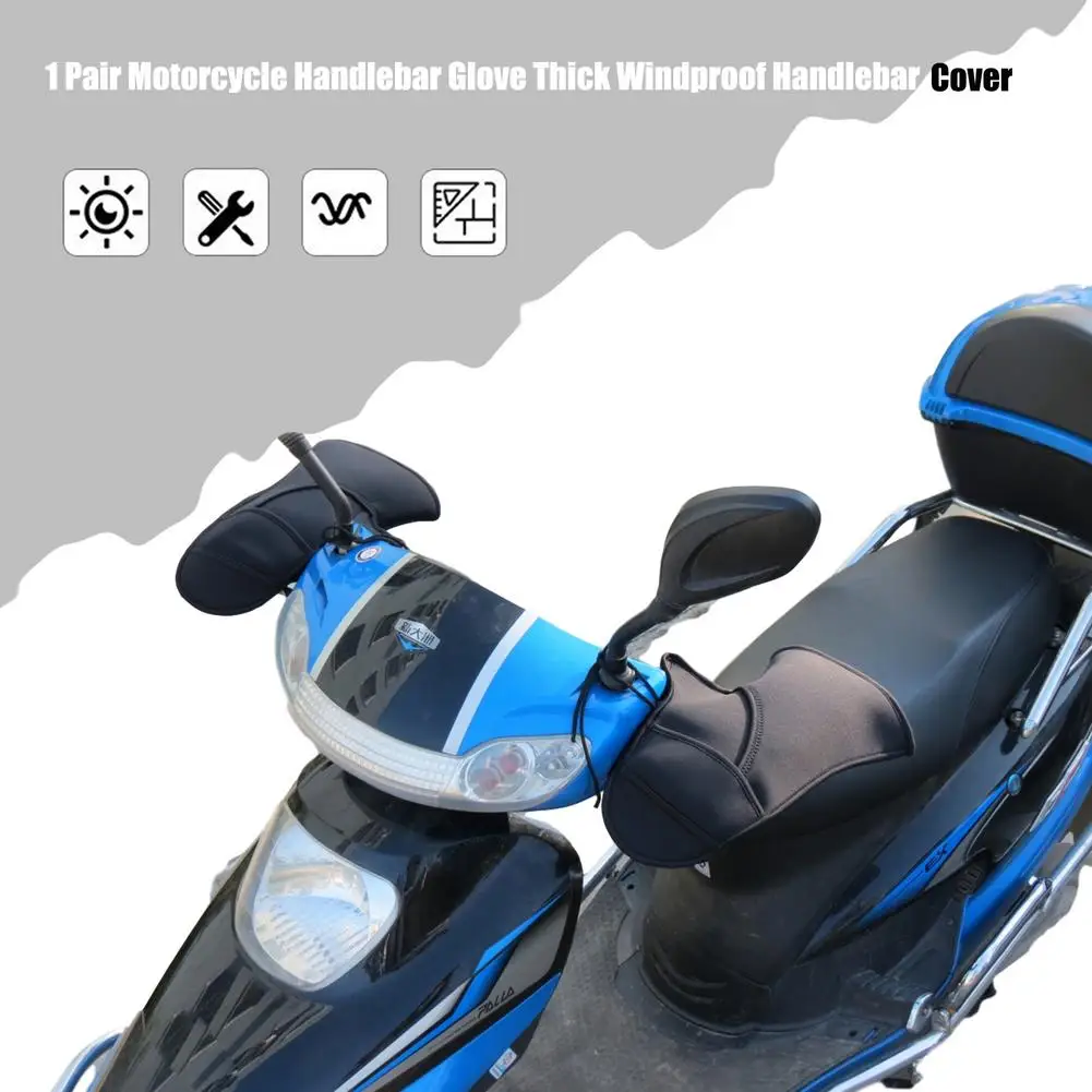 

1 Pair Of Polybutylene Rubber Motorcycle Handlebar Gloves Winter Electric Car Windshield Gloves Pedal Handlebar Cover