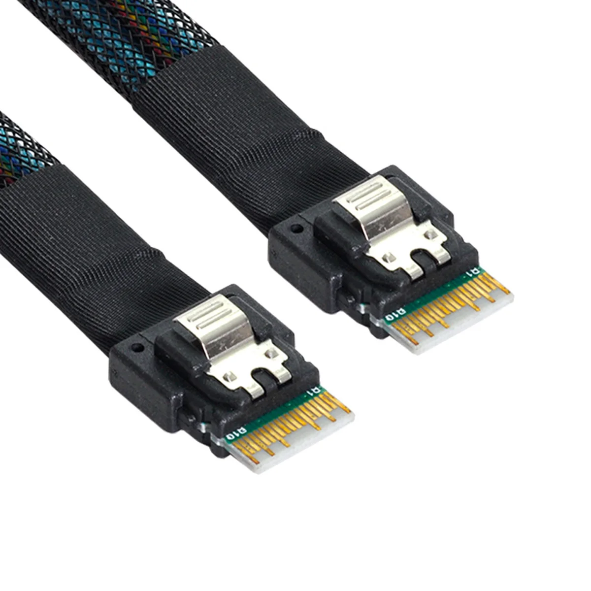 

ZIHAN PCI-E SAS 4.0 Slimline SFF-8654 4i 38pin Host to SFF-8654 Slim SAS Target Cable 50cm