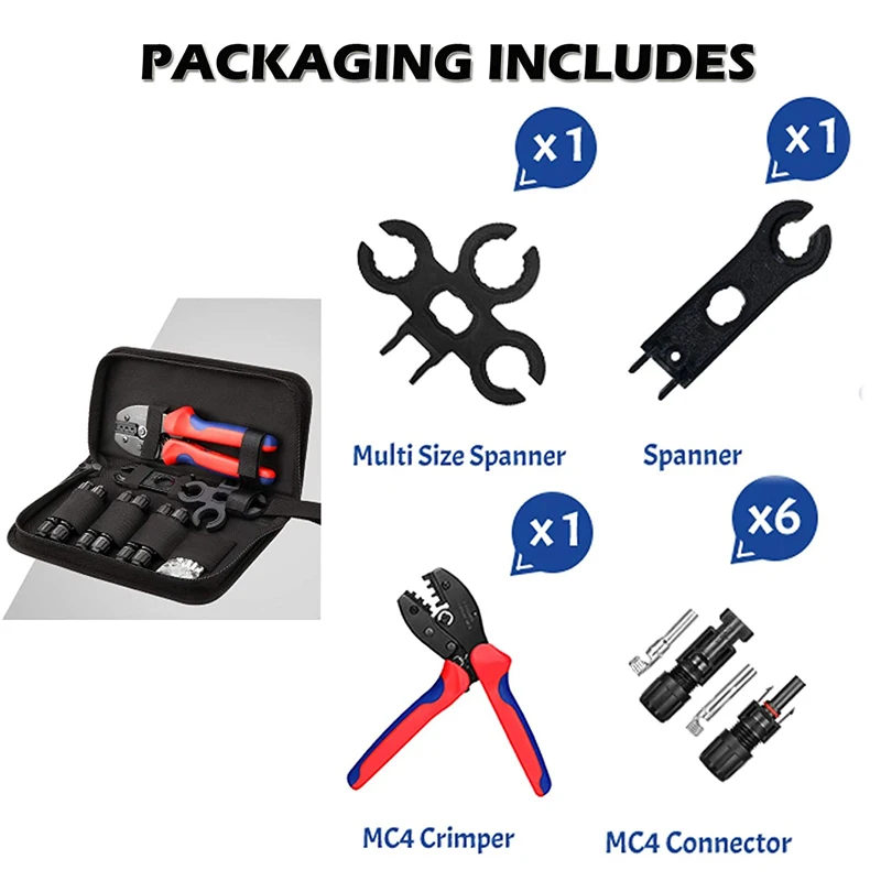 прижимать клещи Набор инструментов для обжима солнечных батарей комплект MC4