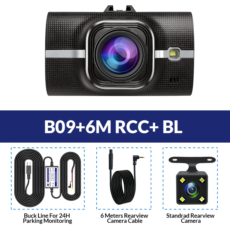 B09-6M RCC-BL E-ACE Автомобильный видеорегистратор с gps трекером, видеорегистратор Full HD 1080 P, видеорегистратор ADAS LDWS, камера ночного видения, Автомобильный регистратор, видеорегистраторы - Название цвета: B09-6M RCC-BL