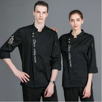 unisex chef cooking jacket restaurant kitchen uniforms catering hotel waiter workwear overalls bakery sushi chef coat women men