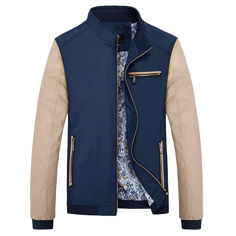 Dark Blue MANTLCONX, Новинка осени, повседневная мужская куртка, модные мужские куртки, пальто, Chaquetas Hombre Veste Homme Casaco Jaqueta Masculina 5XL - Цвет: Dark Blue