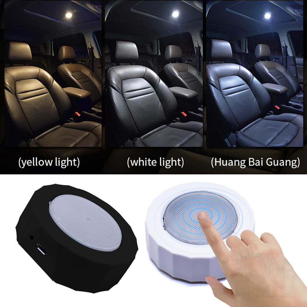

LED Interior Reading Light Car Roof Lamp Auto Dome Reading Light Touch USB Charging Rear Trunk Lamp Magnet Lamp Car-styling