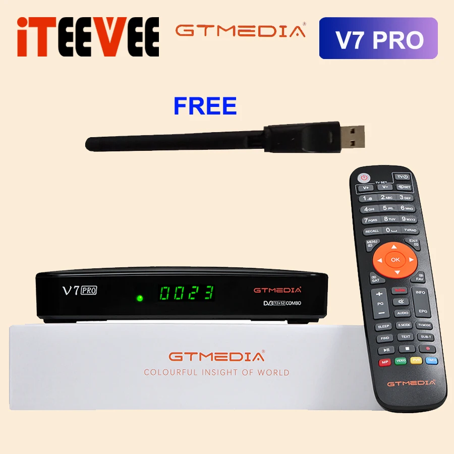 20PCS Satellite TV Receiver GTMEDIA V7 PRO H.265 DVB S2/T2 Combo TVBox Support USB Wifi Set Top Box Better Than GT MEDIA PLUS |