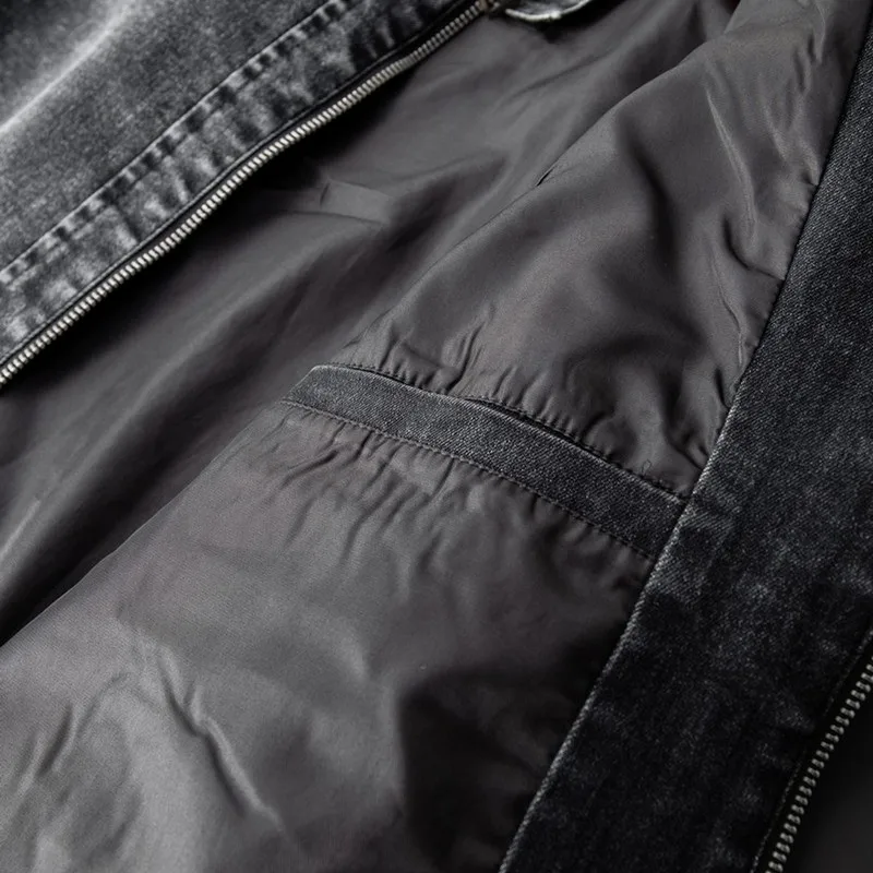 

2020 Autumn Casual Denim Jacket Men Urban Leisure Slim Stand Collar Solid Color Men Denim Jacket Zipper Denim Jacket Mens