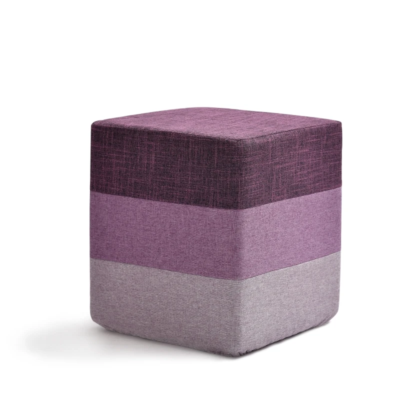 Оригинальный низкий стул H1 тканевый Радужный круглый Сменная обувь современный